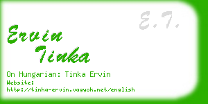 ervin tinka business card